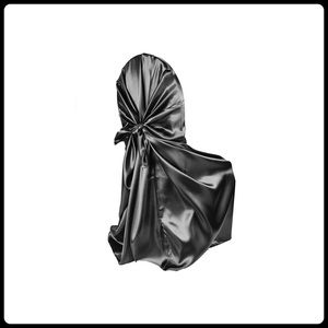 10 Black Satin Chair Covers